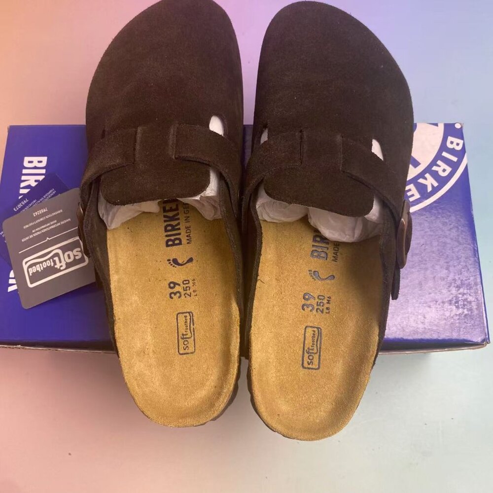 Birkenstock Boston Soft Footbed Sandals: Adjustable Suede Comfort (Narrow Fit) - Picture 3 of 5
